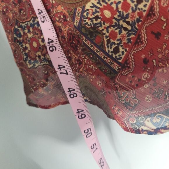 Vintage y2k 90s Studio I red paisley print boho indie grunge maxi dress size 8 - Picture 6 of 6